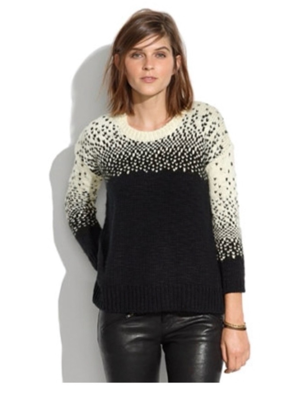 Madewell Black Wool Drift Stitch Sweater S